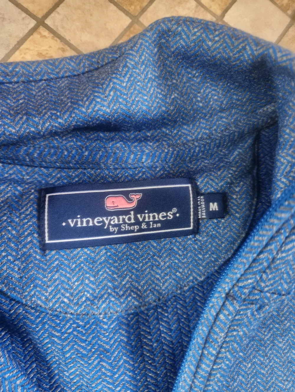 Vineyard Vines Men’s Blue Quarter Zip Pullover